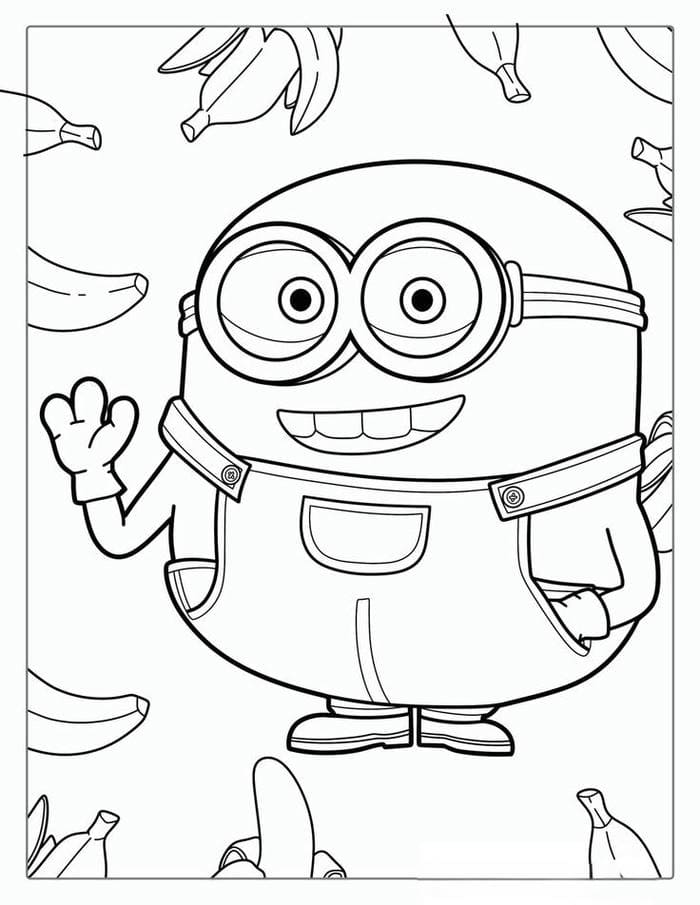 Tổng hợp bộ tranh tô màu Minion cute đáng yêu cho bé 32 Tranh tô màu Minion đơn giản, đáng yêu