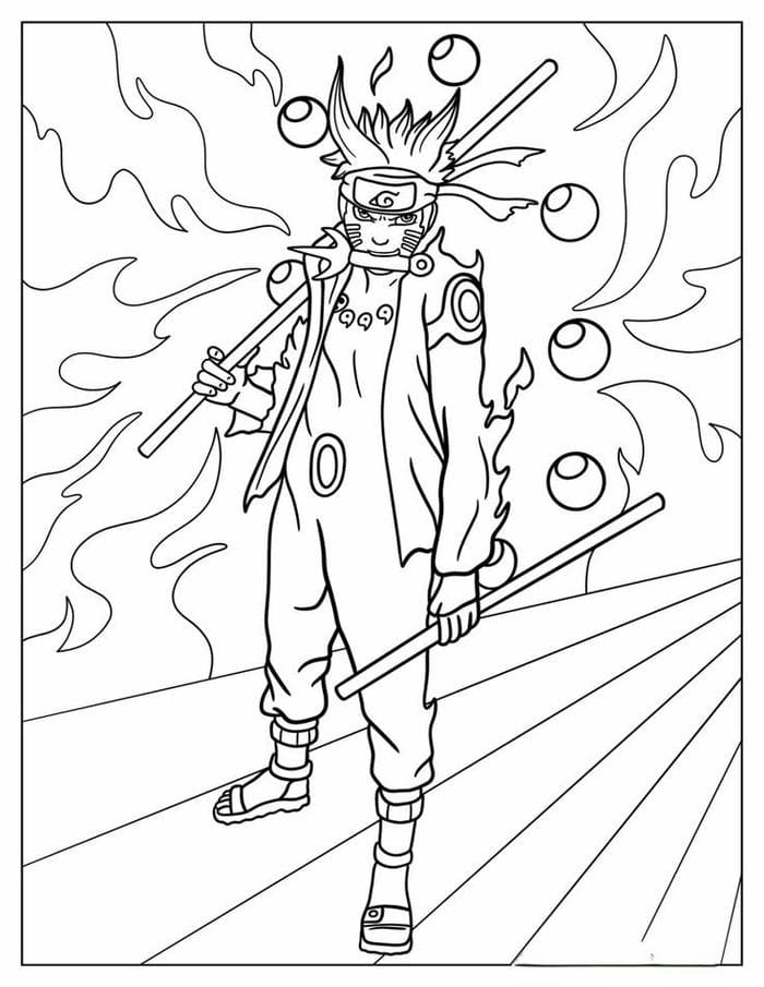 Tranh tô màu Naruto lục đạo