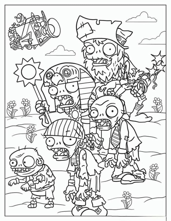 Tranh tô màu Plant and Zombie 2