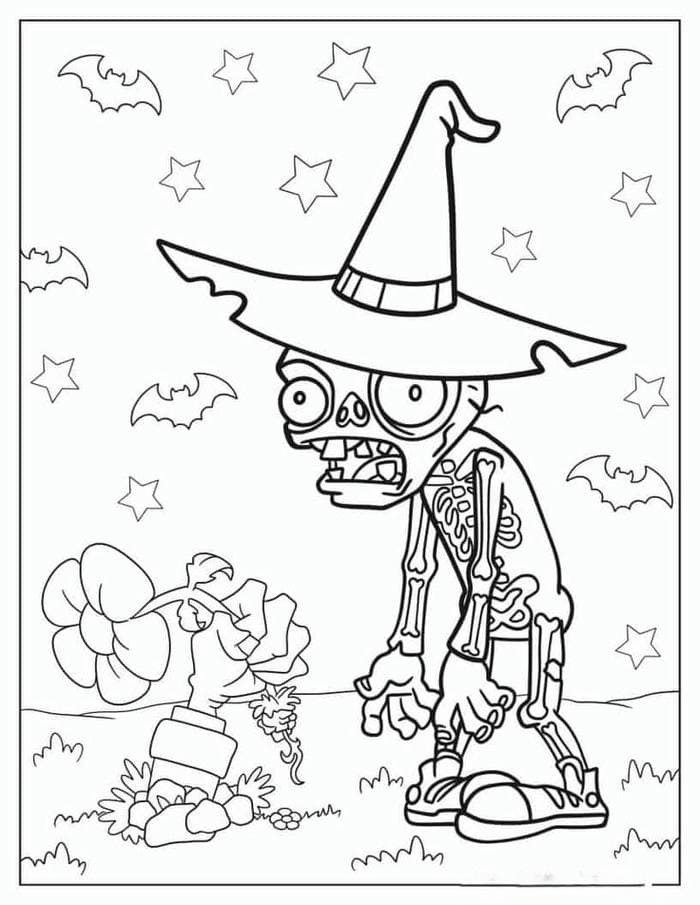 Tranh tô màu Zombie halloween