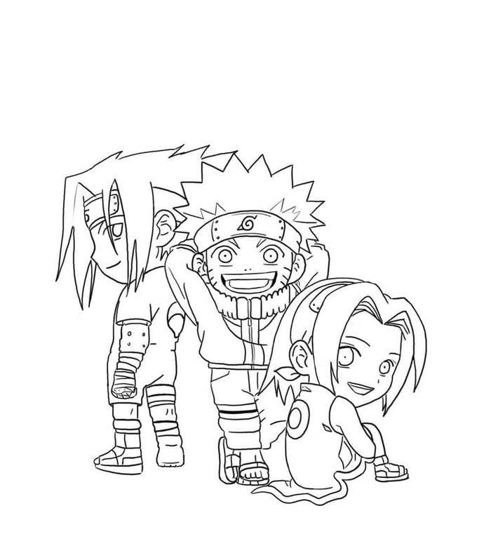 Tải miễn phí 87+ tranh tô màu Naruto cửu vĩ cho bé tập vẽ 18 Tranh tô màu chibi Naruto, Sasuke và Sakura siêu đáng yêu