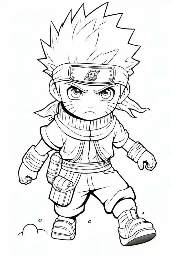 Tranh tô màu chibi Naruto đáng yêu