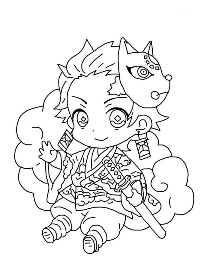 BST 199+ tranh tô màu Tanjiro Thanh Gươm Diệt Quỷ chibi ngầu