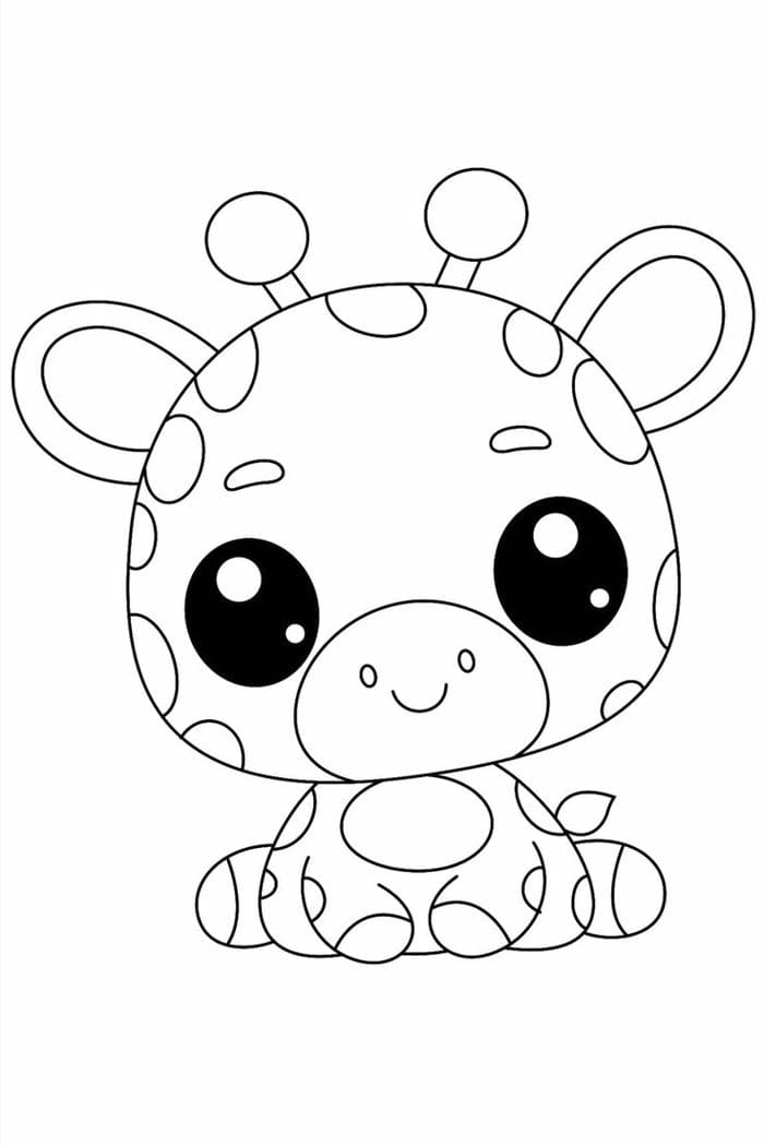 Tải miễn phí 999+ bộ tranh tô màu hươu cao cổ cho bé 11 Tranh tô màu chibi hươu cao cổ siêu đáng yêu