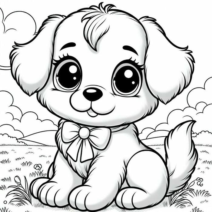 Tổng hợp 100+ tranh tô màu con chó cute đẹp cho fan nhí 25 Tranh tô màu chó con cute đơn giản cho bé