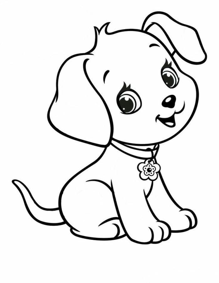 Tổng hợp 100+ tranh tô màu con chó cute đẹp cho fan nhí 30 Tranh tô màu chó con đơn giản, dễ thương