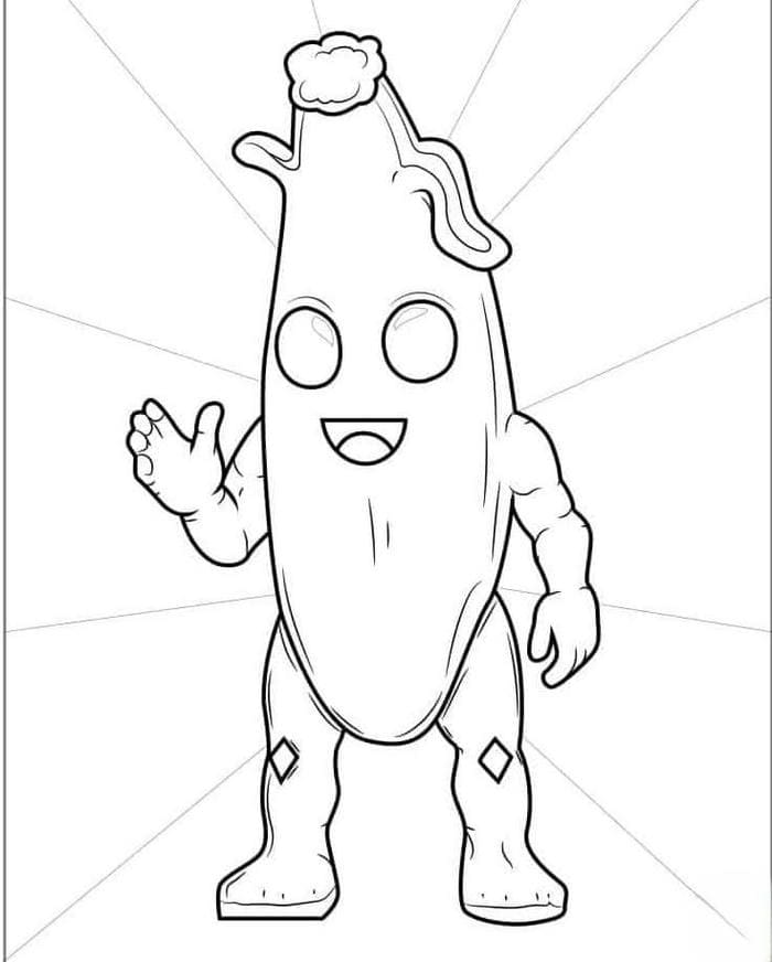 Tranh tô màu chuối chibi cho bé