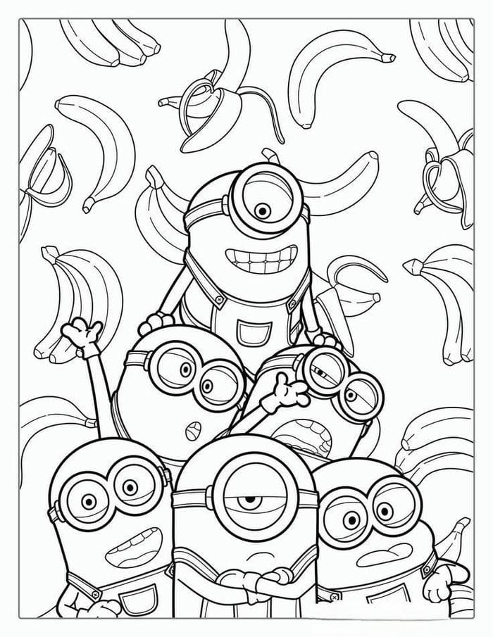 Tranh tô màu hình Minion siêu dễ thương
