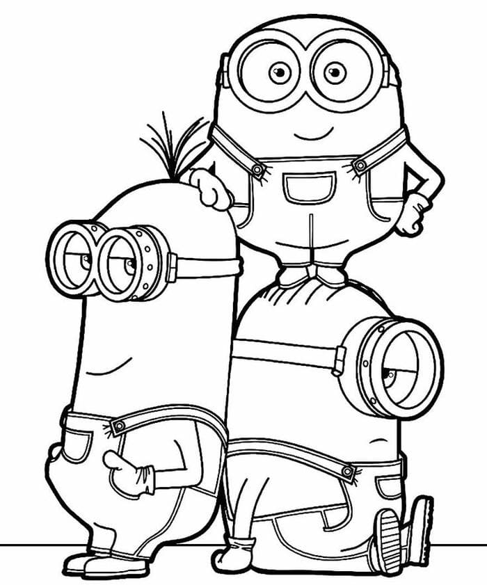 Tranh tô màu hình Minion tinh nghịch, đáng yêu