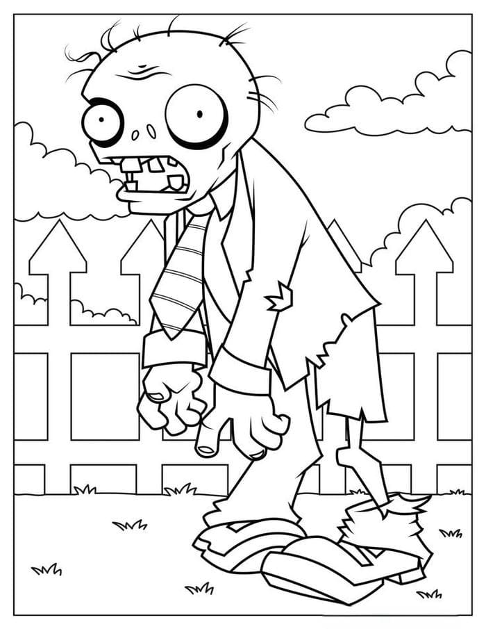 Tranh tô màu hình Plant vs Zombie