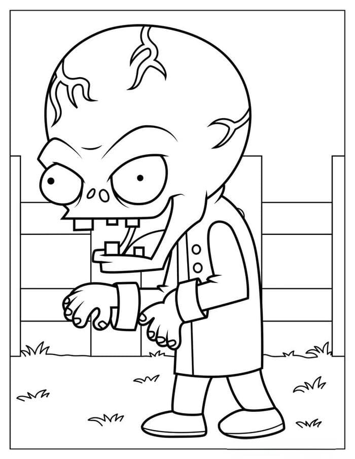 Tranh tô màu hình Zombie đầu to