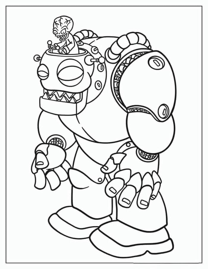 Tranh tô màu hình Zombie robot