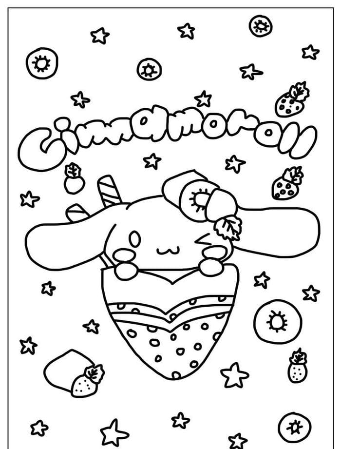 Bộ sưu tập 99+ tranh tô màu Cinnamoroll cute cho bé 39 Tranh tô màu hình cây kem Cinnamoroll siêu đáng yêu