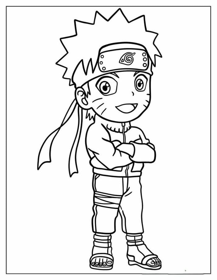 Tranh tô màu hình chibi Naruto đơn giản