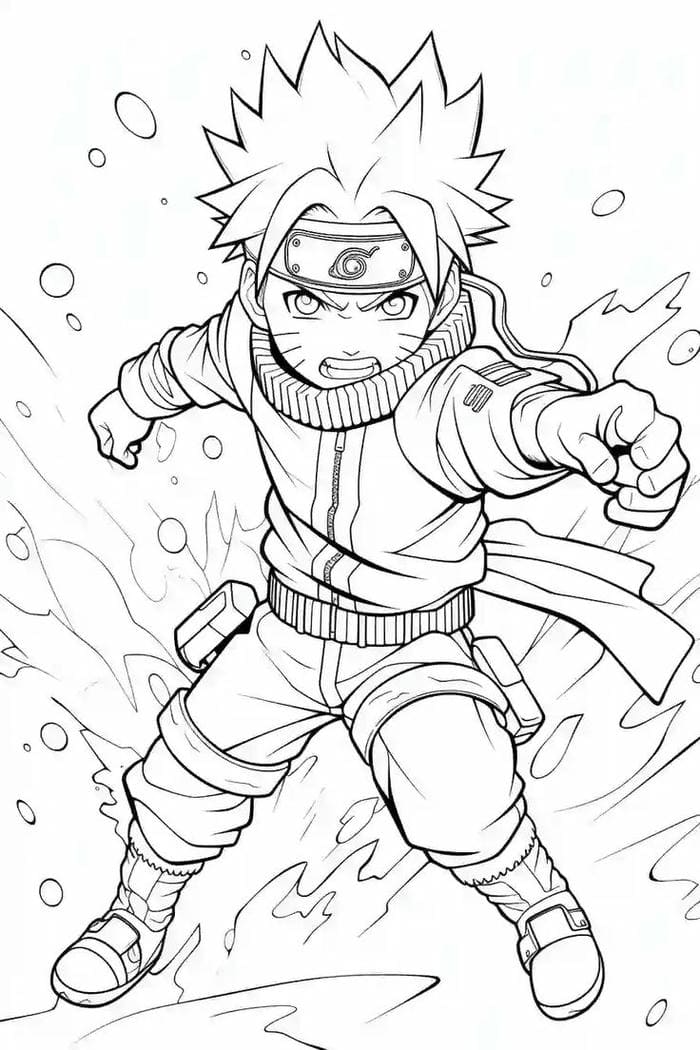 Tải miễn phí 87+ tranh tô màu Naruto cửu vĩ cho bé tập vẽ 21 Tranh tô màu hình chibi Naruto