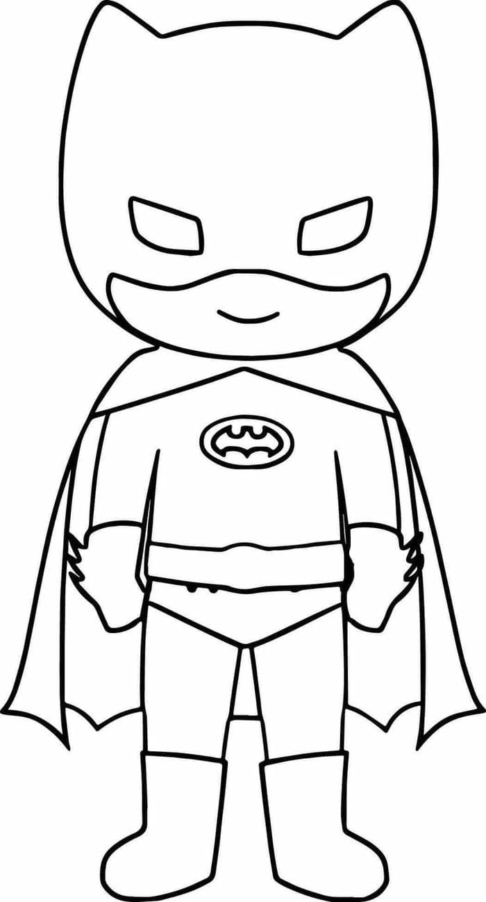 Tổng hợp 1001+ tranh tô màu Batman cho bé học vẽ 21 Tranh tô màu hình chibi người dơi đơn giản cho bé