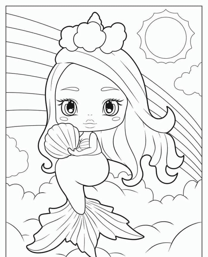 Top 99+ tranh tô màu nàng tiên cá chibi xinh đẹp cho bé gái 22 Tranh tô màu hình nàng tiên cá chibi đáng yêu
