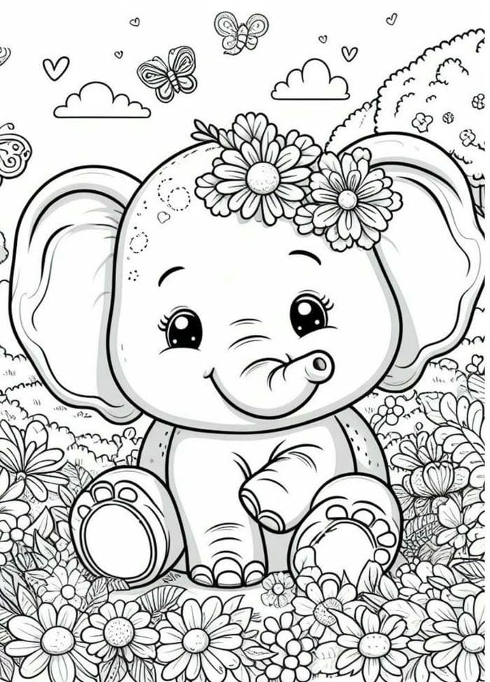 Tải miễn phí 100+ hình ảnh tranh tô màu con voi đẹp dễ thương