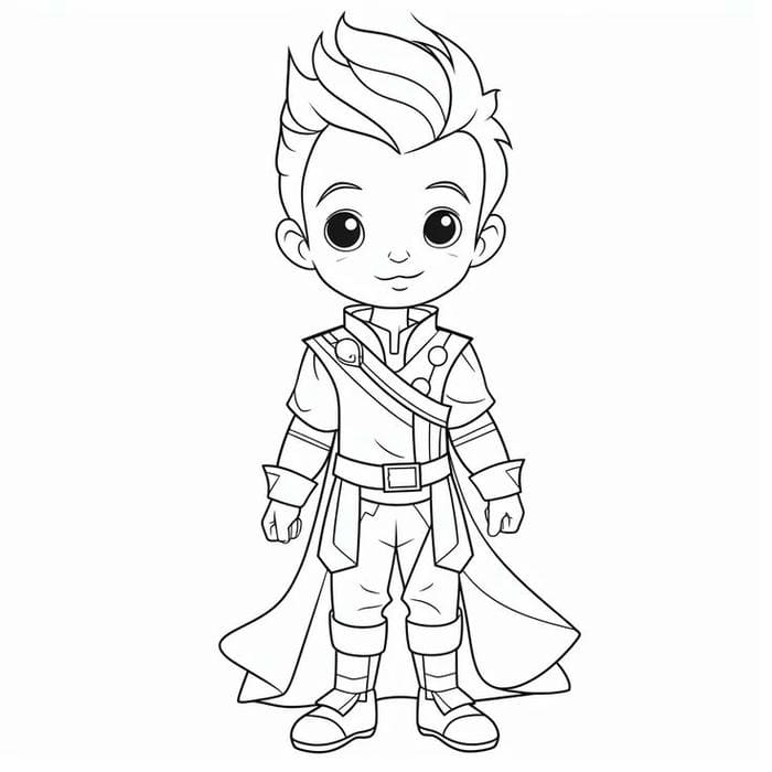 Tranh tô màu hoàng tử chibi