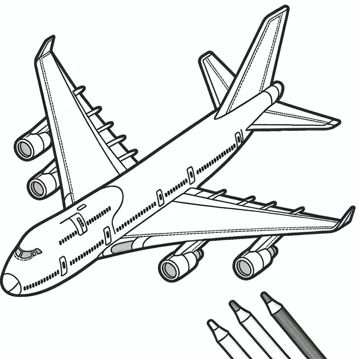 Gợi ý 199+ bộ tranh tô màu máy bay cho bé sáng tạo 11 Tranh tô màu máy bay Boing 747 đơn giản cho bé