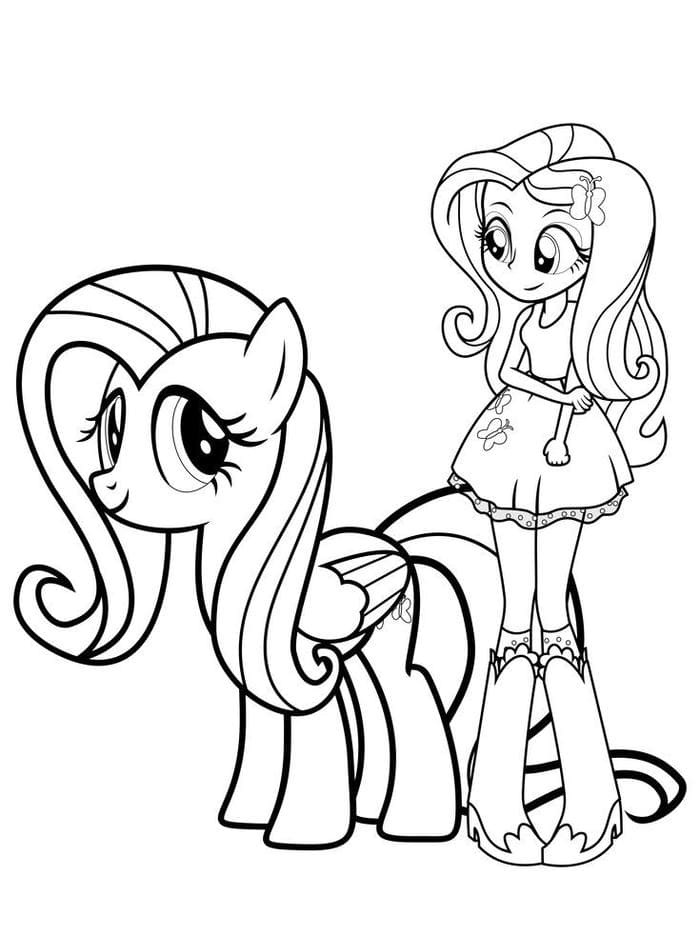 999+ Hình ảnh tranh tô màu Pony cầu vồng lấp lánh cho bé 30 Tranh tô màu ngựa pony Fluttershy