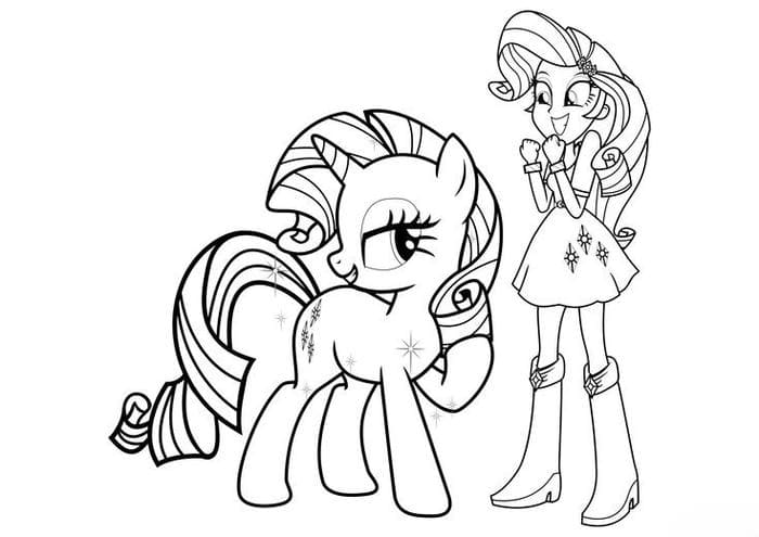 999+ Hình ảnh tranh tô màu Pony cầu vồng lấp lánh cho bé 35 Tranh tô màu ngựa pony Rarity