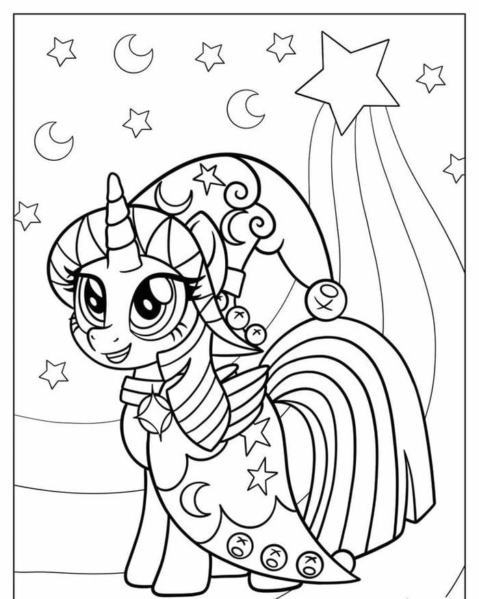 999+ Hình ảnh tranh tô màu Pony cầu vồng lấp lánh cho bé 32 Tranh tô màu ngựa pony hóa trang halloween
