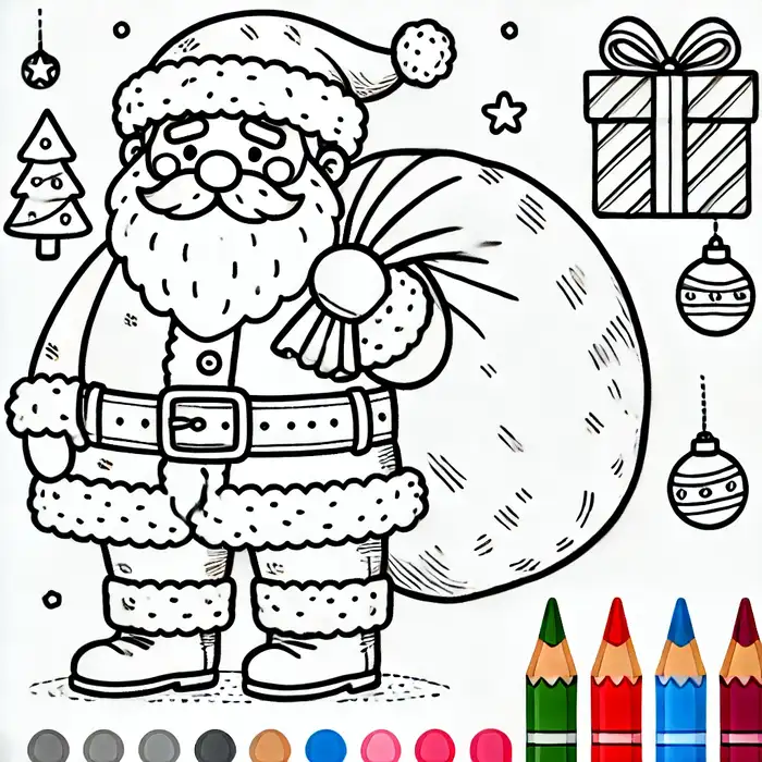 Tranh tô màu ông già noel