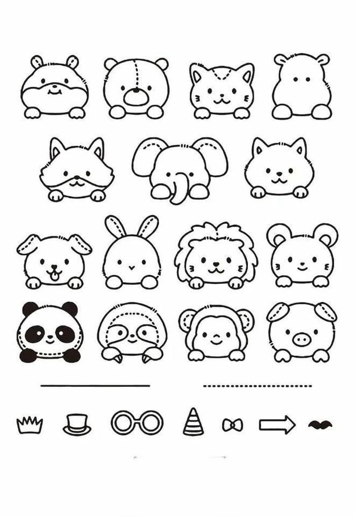 Tổng hợp 78+ bộ tranh tô màu sticker mini cute đơn giản cho bé 25 Tranh tô màu sticker hình thú cute cho bé
