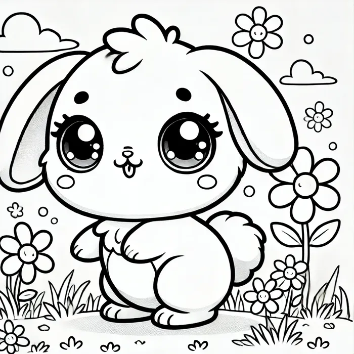 199+ Hình tranh tô màu con thỏ chibi cute dễ thương cho bé 31 Tranh tô màu thỏ chibi đáng yêu