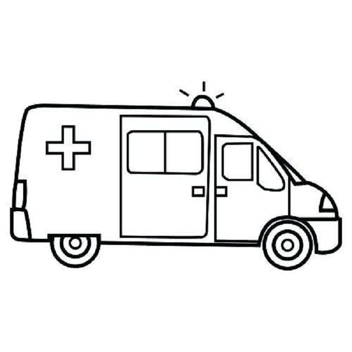 Tranh tô màu ô tô cho bé: Mẫu đẹp, dễ vẽ và kích thích trí tưởng tượng 23 Tranh tô màu xe cấp cứu đơn giản cho bé