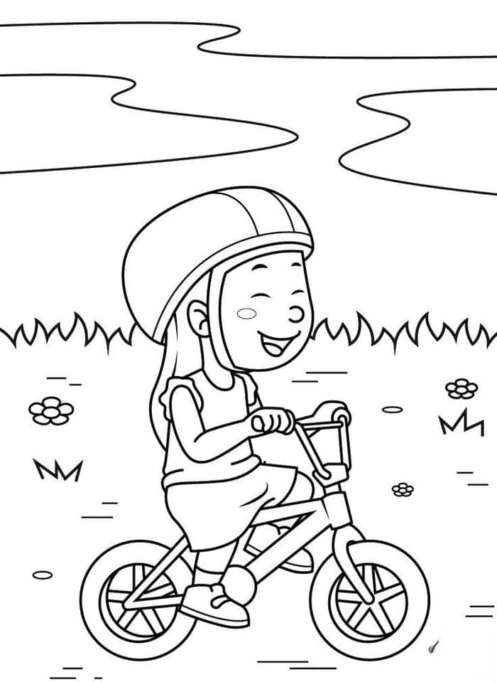 Tranh tô màu xe đạp cho bé