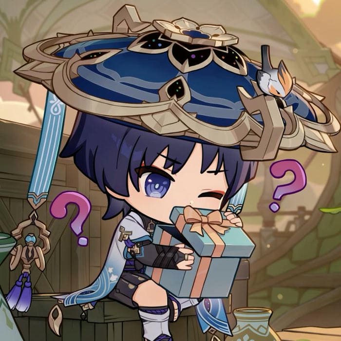 Ảnh Wanderer Chibi Cute Genshin Impact Dễ Thương Nhất 2025 29 Wanderer chibi biểu cảm tò mò đáng yêu