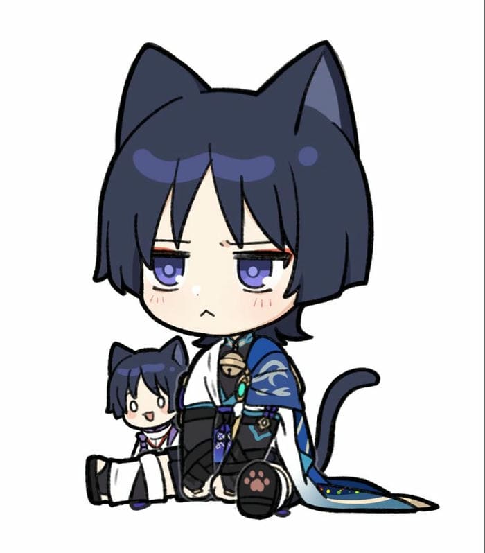 Ảnh Wanderer Chibi Cute Genshin Impact Dễ Thương Nhất 2025 23 Wanderer chibi mèo nhỏ siêu đáng yêu