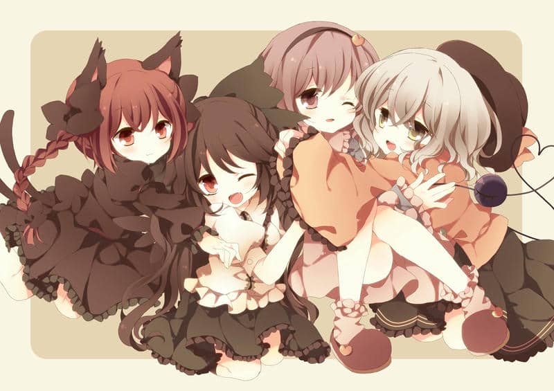 ảnh 4 người bạn thân anime chibi
