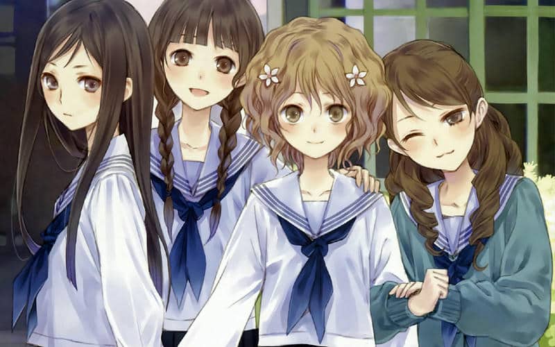 ảnh 4 người bạn thân cute chibi