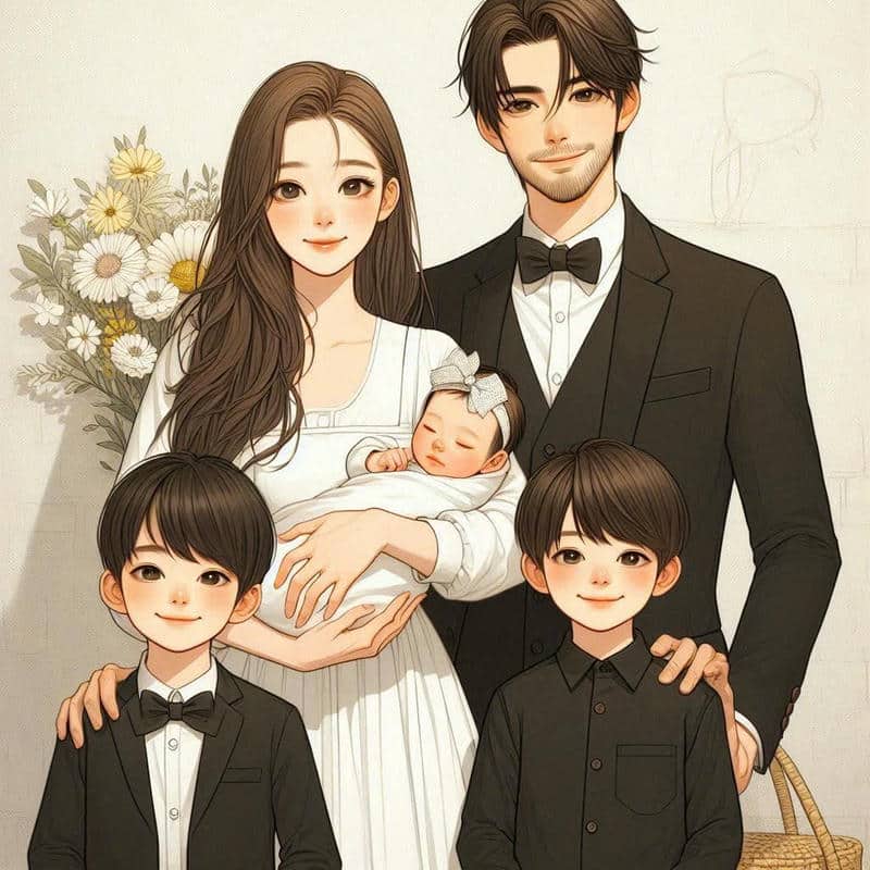 ảnh gia đình chibi