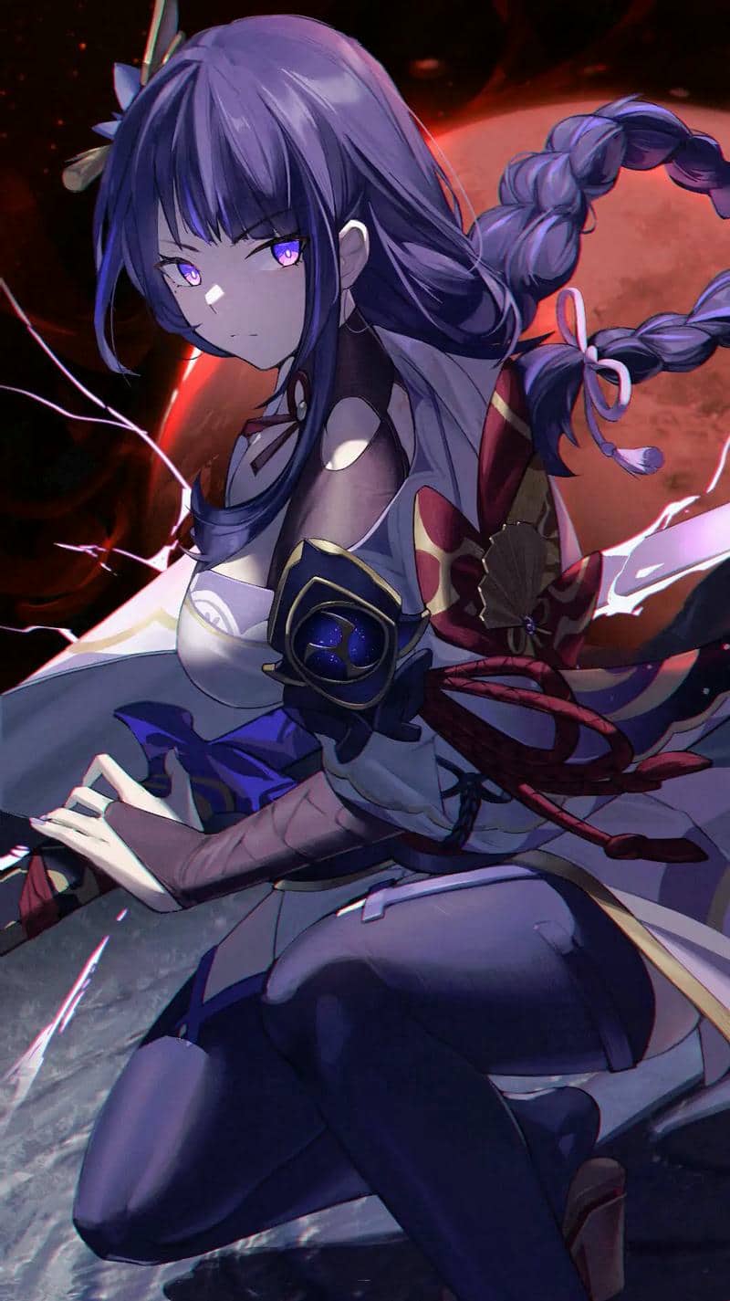 ảnh nền raiden shogun dễ thương