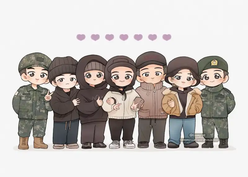 ảnh nhóm nhạc bts chibi