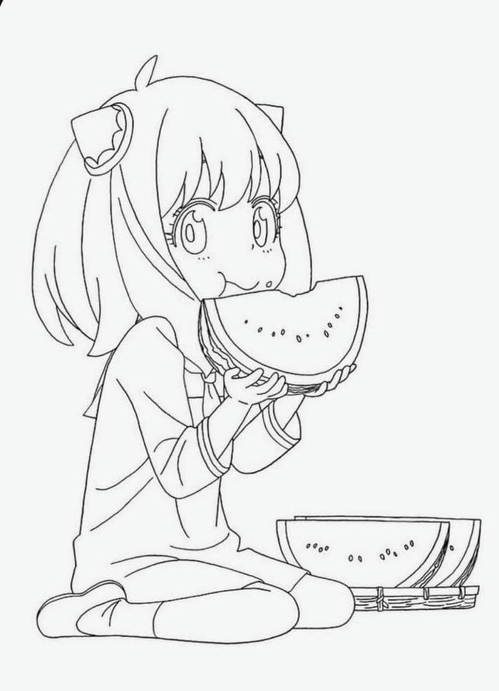 ảnh tranh tô màu anime cute