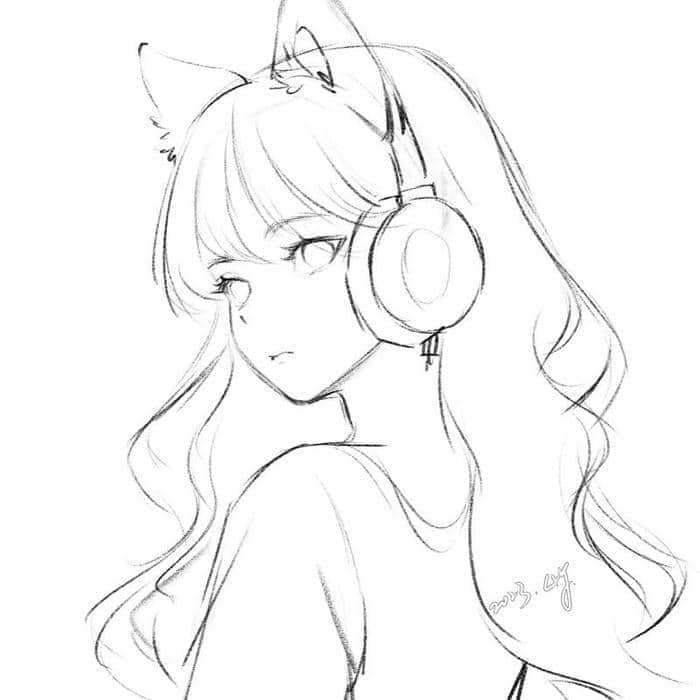 anime girl tranh tô màu anime đẹp nhất