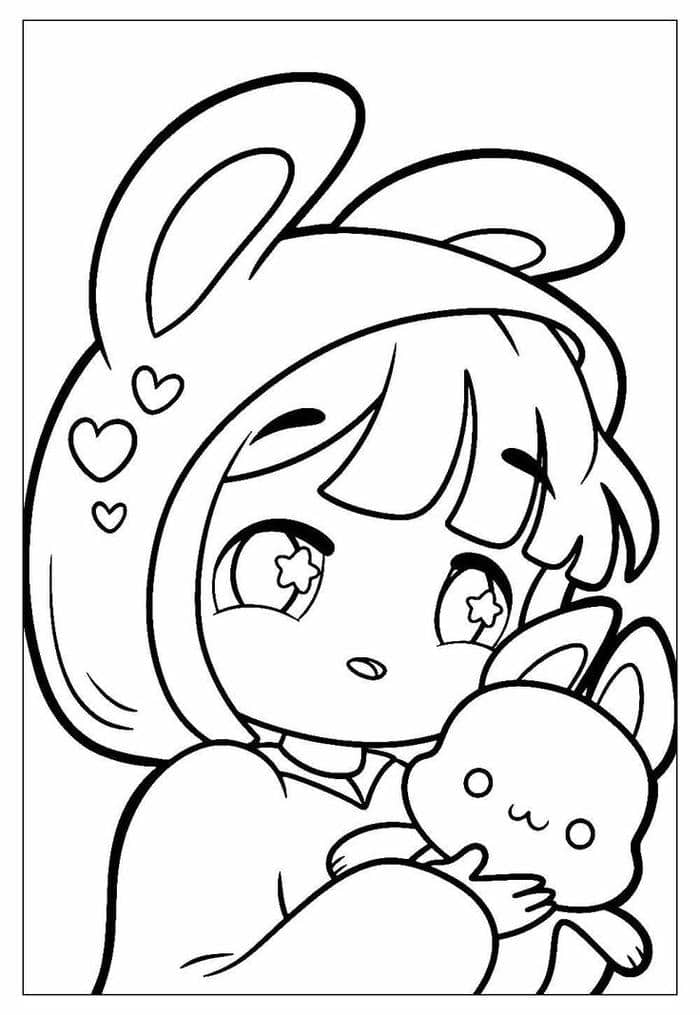 Tổng hợp 40+ hình tranh tô màu anime cute, đơn giản cho bé 7 anime nữ cute tranh tô màu cho bé
