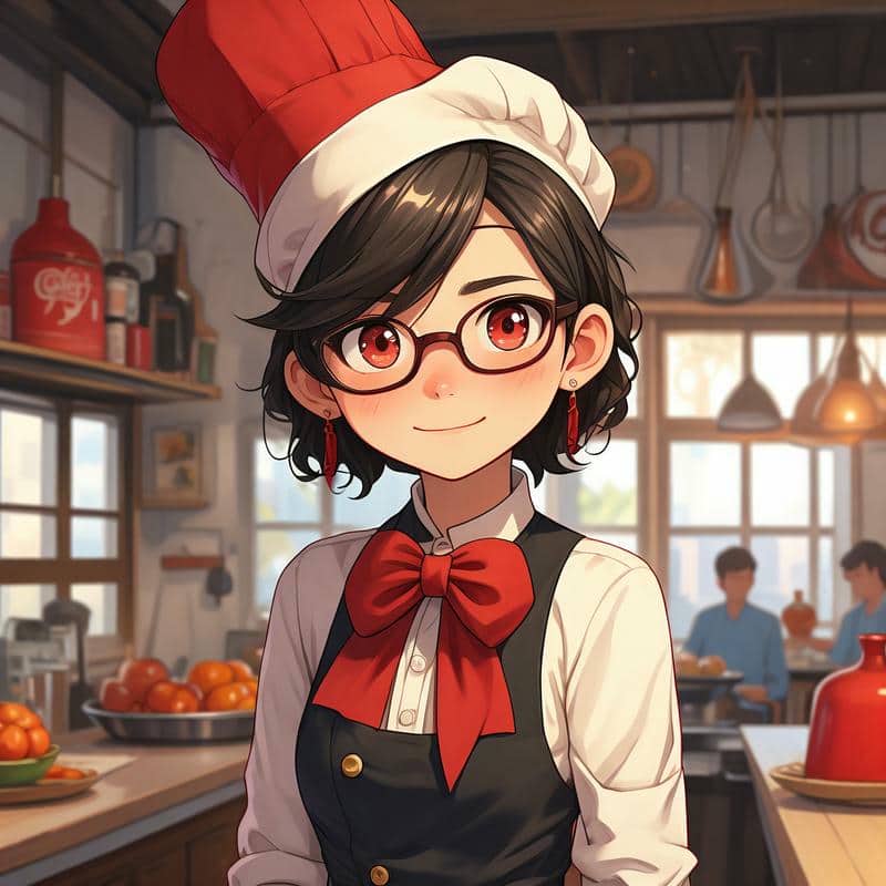 đầu bếp chibi nữ anime