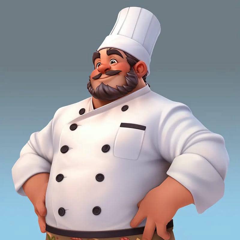 đầu bếp chibi nữ dễ thương