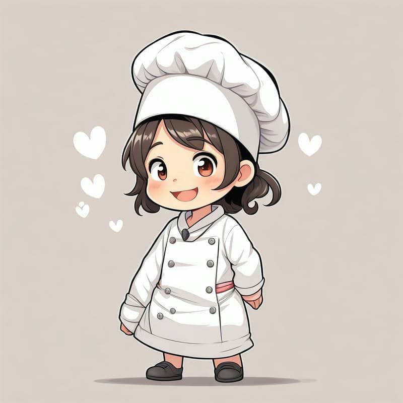 đầu bếp chibi nữ đẹp