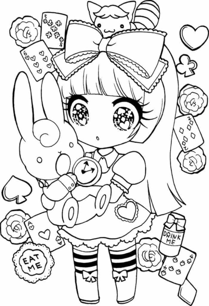 Tổng hợp 40+ hình tranh tô màu anime cute, đơn giản cho bé 14 hình anime tô màu