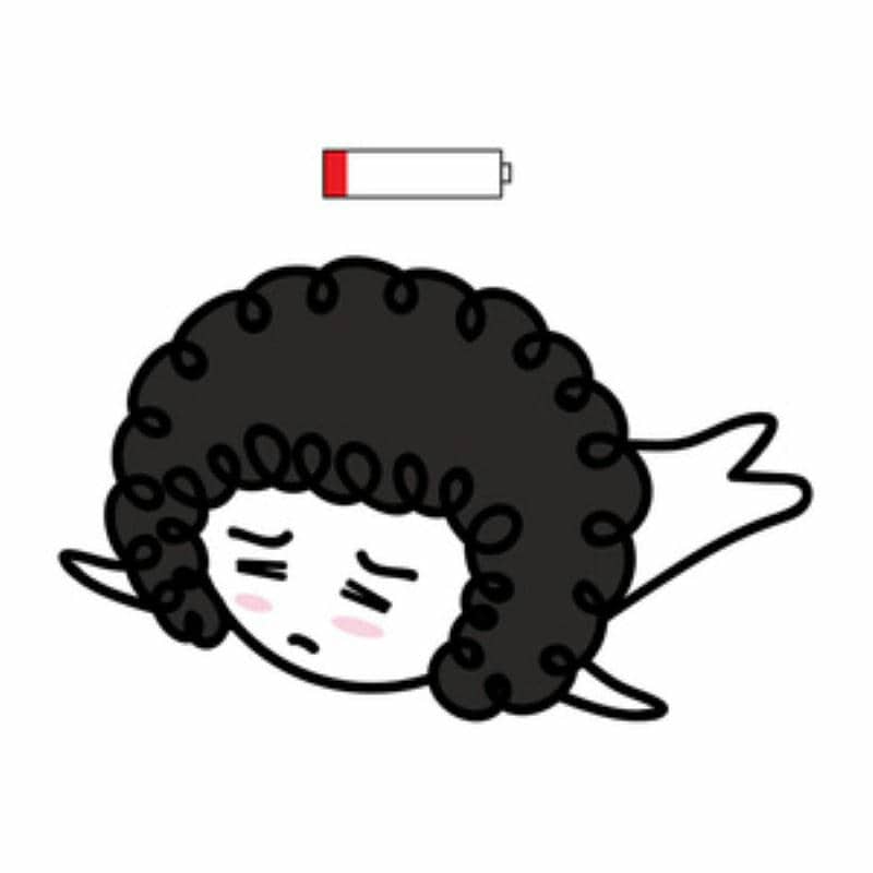 hình mệt mỏi dễ thương