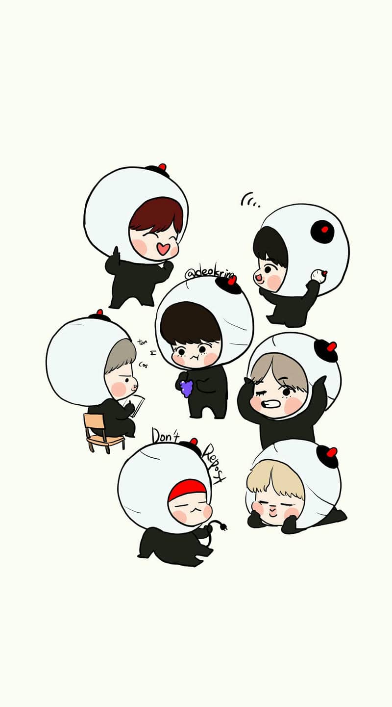 hình nền bts chibi cute