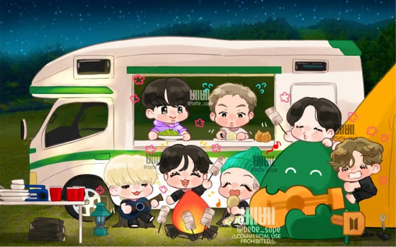 hình nền bts chibi