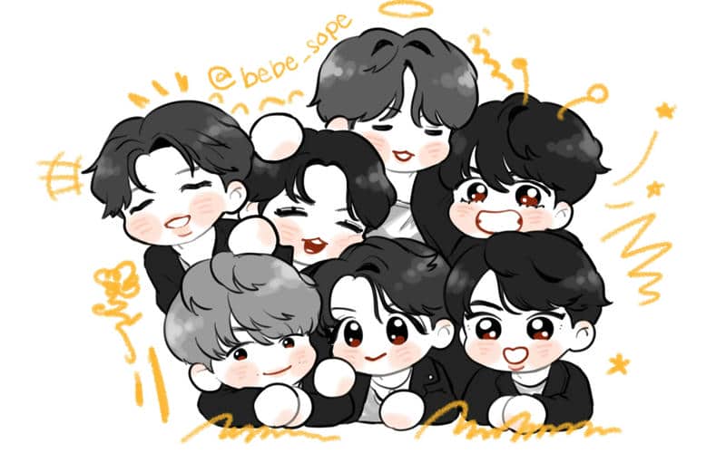 hình nền bts cute chibi